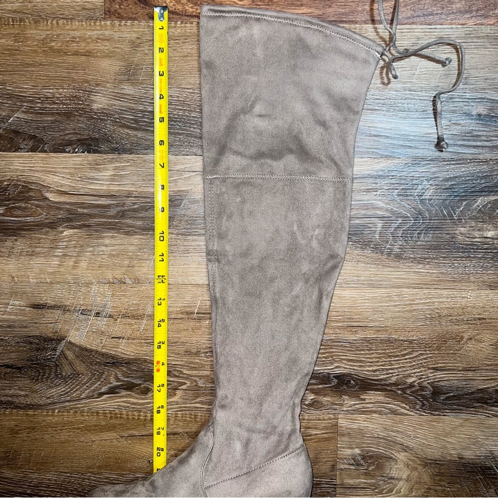 Unisa Taupe Over-the-Knee Faux Suede Boots, Size 7 - Picture 5 of 9